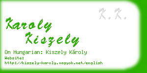 karoly kiszely business card